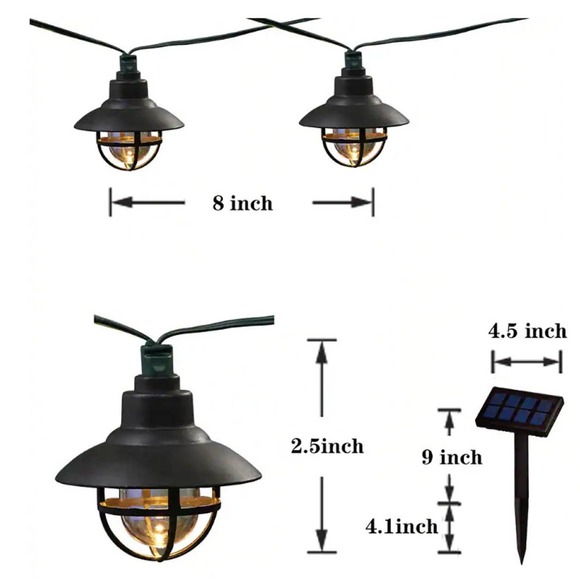 (3 Sets) 20-Light Solar Black Integrated LED Nautical String Lights, 19.25 Ft. - Picture 5 of 6